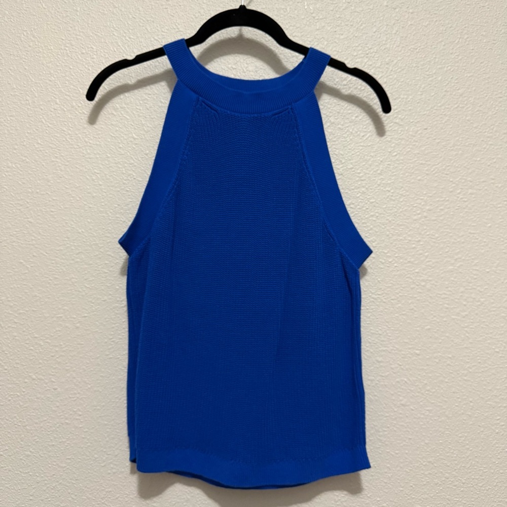 & Other Stories Fitted Halter Knit Top - Blue - Size Medium